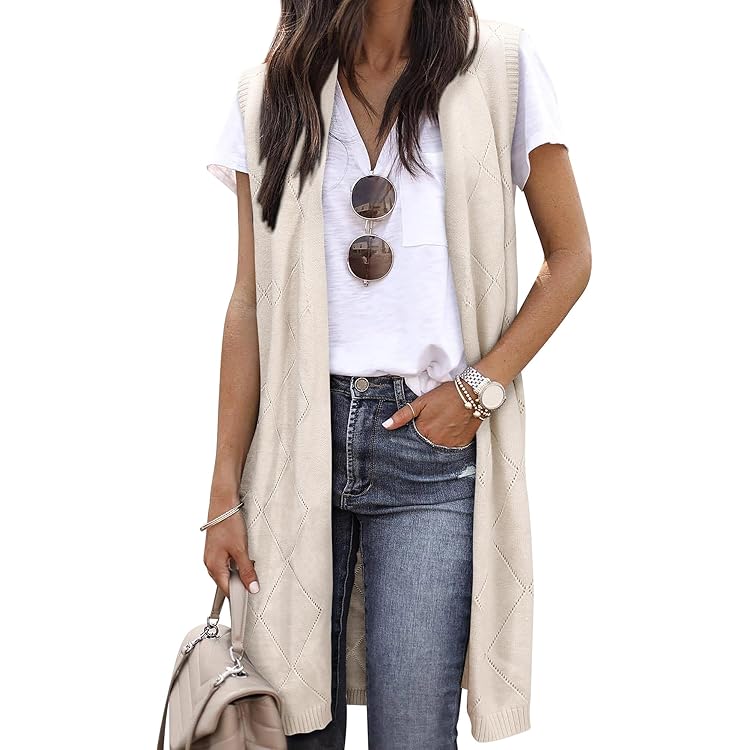 トップス LIGHT SHEER LAYERED KNIT VEST AT18735_CREAMWHITE_1_grande.